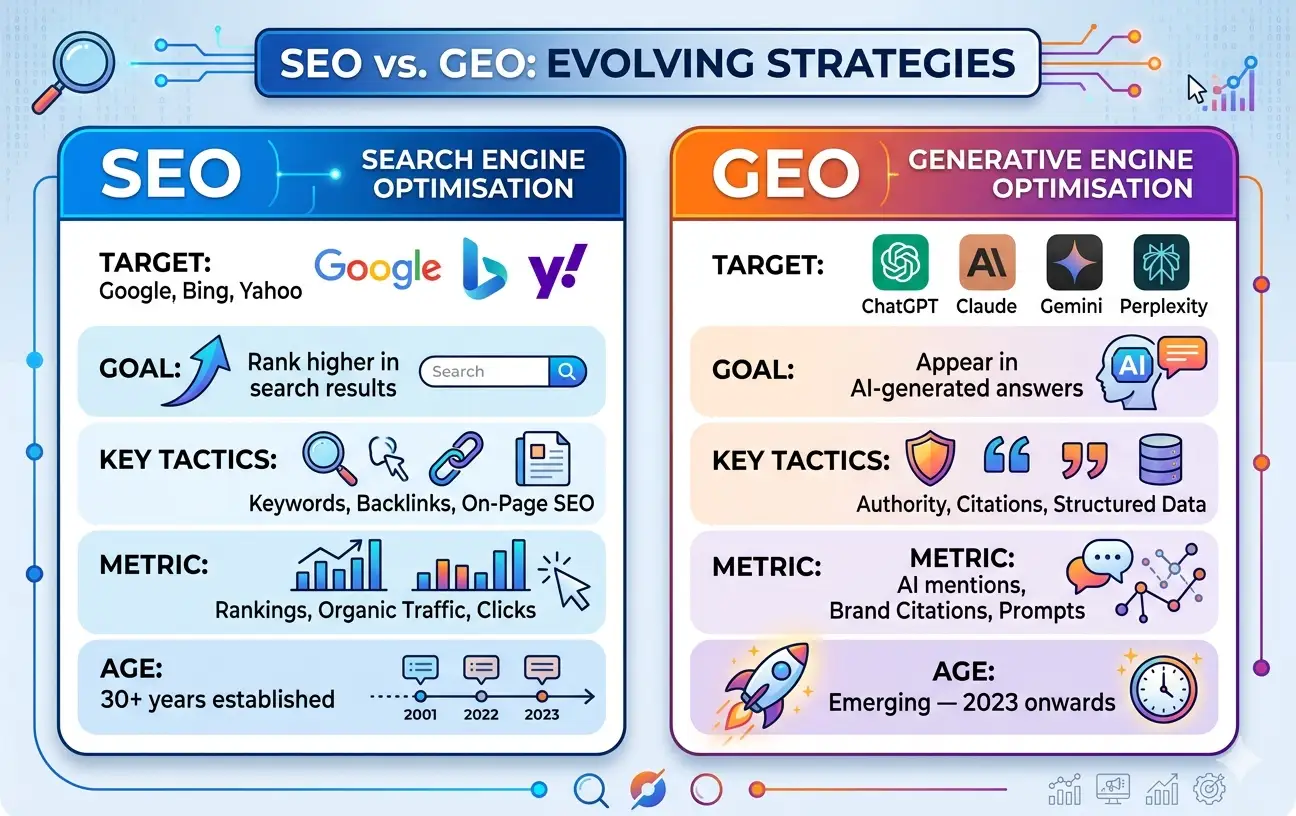 GEO vs SEO — The Complete Guide for 2026