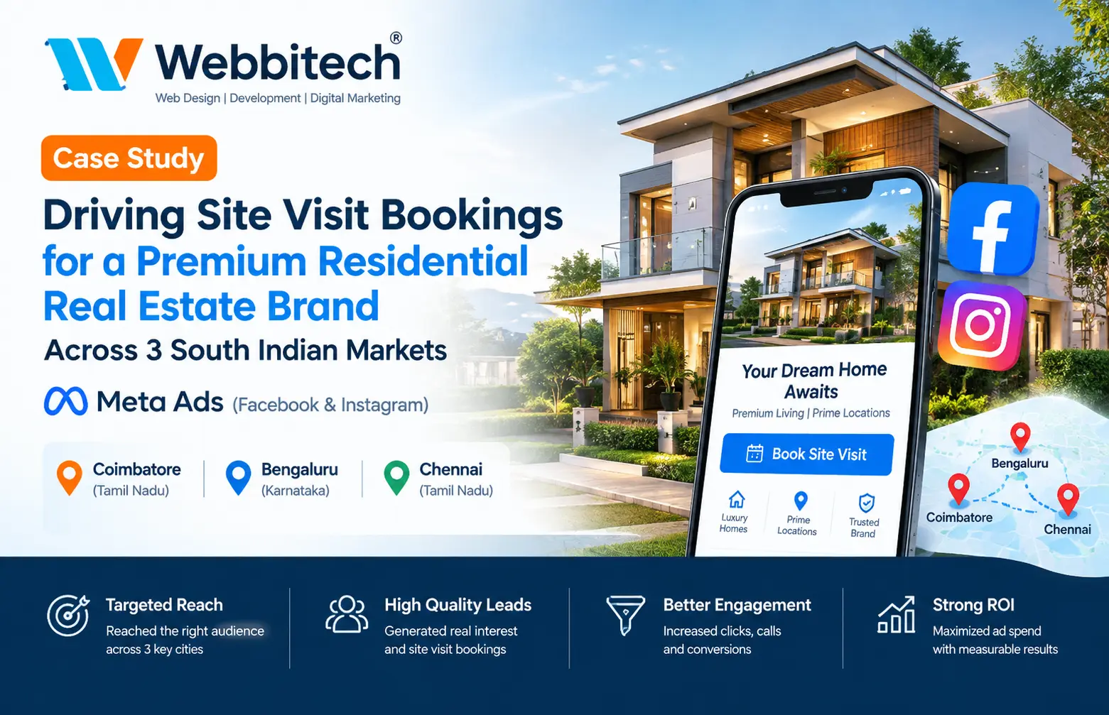 Driving Site Visit Bookings for a Premium Residential Real Estate Brand Across 3 South Indian Markets
